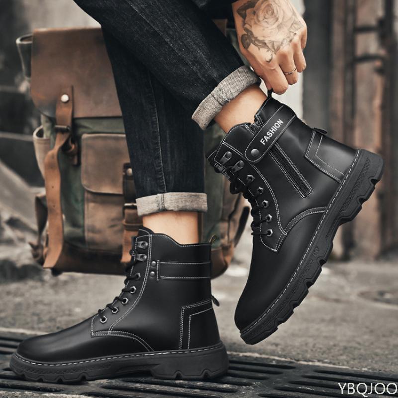 New Trendy High Top Men's Shoes Spring and Autumn New Design Sports Mountaineering Men's Versatile Casual Vulcanized Shoes