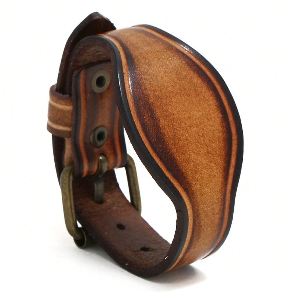 Bracelet Européen et Américain Nouveau Rétro et Ancien Plaque Lumineuse Bracelet Simple Réglable Bijoux 1pcs brown
