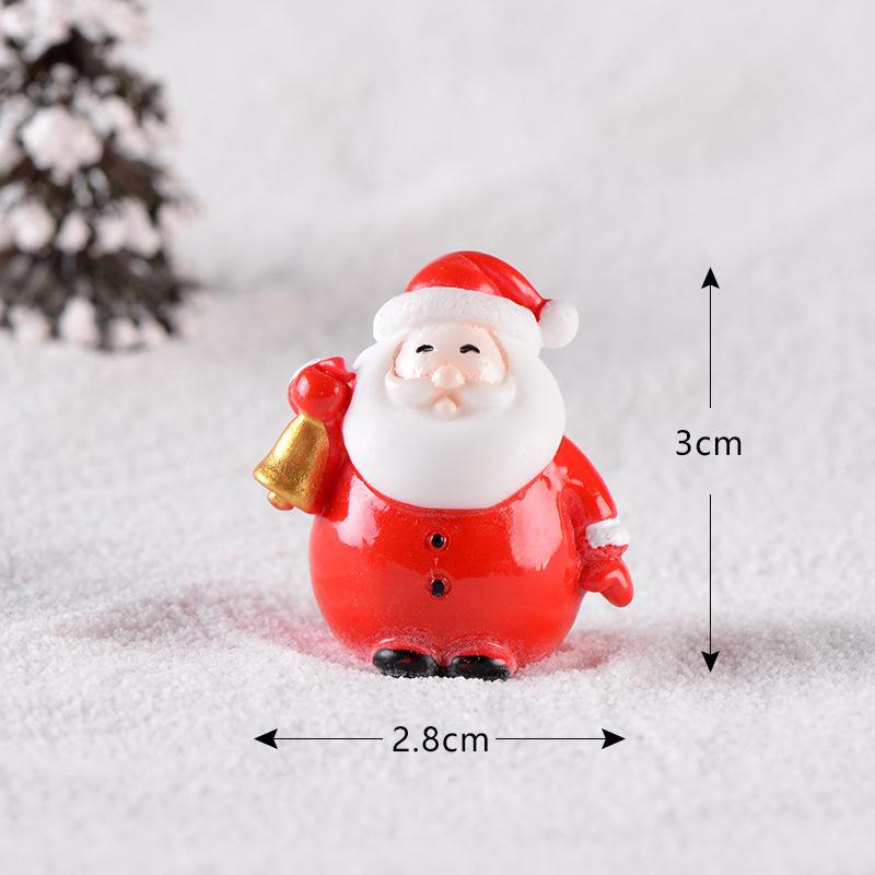 Mini Resin Christmas Decoration Santa Claus Snowman Tree Micro Landscape Model DIY Miniature Garden Figurines Home Decoration