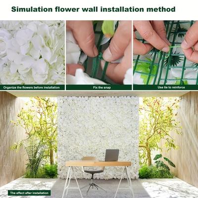 Realistische Rosa Seidenrosen-Blumenwand 3D-Rose 33x33cm Panel Simulations-Blumenwand DIY Künstliche Blumen-Kulisse Außenveranstaltung