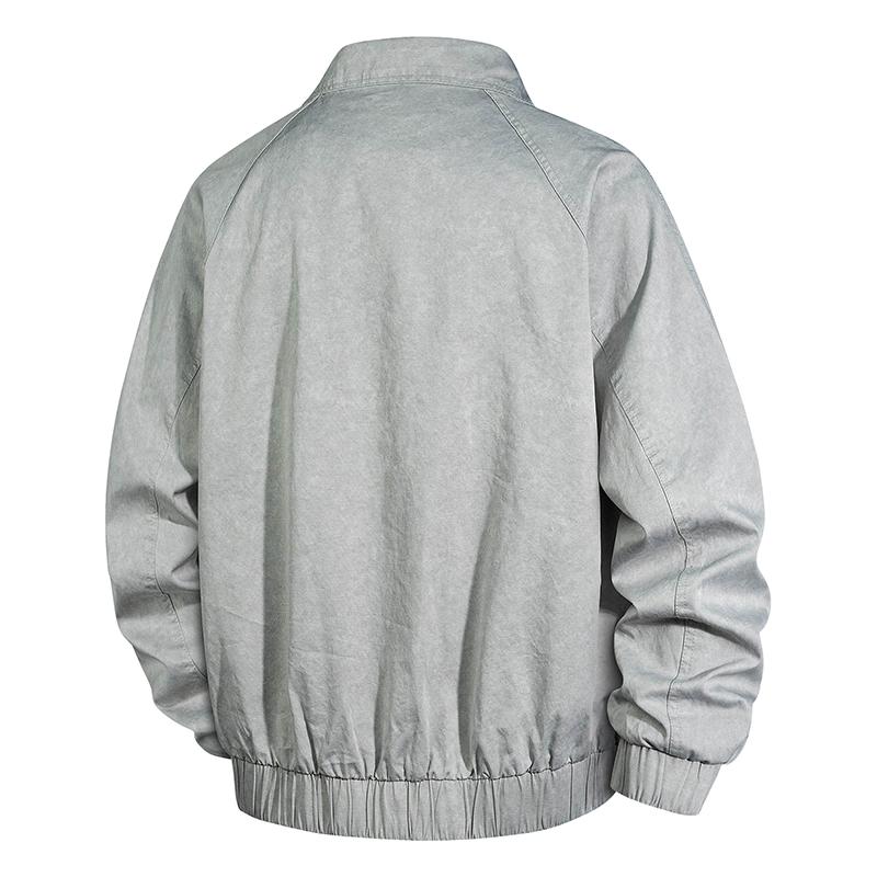 Denim Craft Jacket Men's Retro Workwear Jacket Loose Casual Zipper Top Jacket Jacket