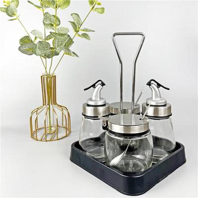 Glas-Gewürzflaschen- und -gläser-Set