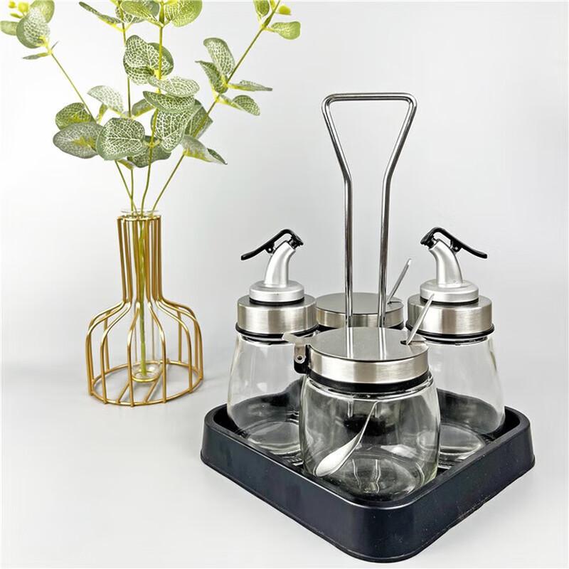 Glass Seasoning Bottle and Jar Set