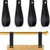 4 Pcs Faux Leather Sign Straps for Hanging Sign Faux Leather Curtain Rod Holder Straps Hanger for Engagement Wedding Welcome Event Display Seating