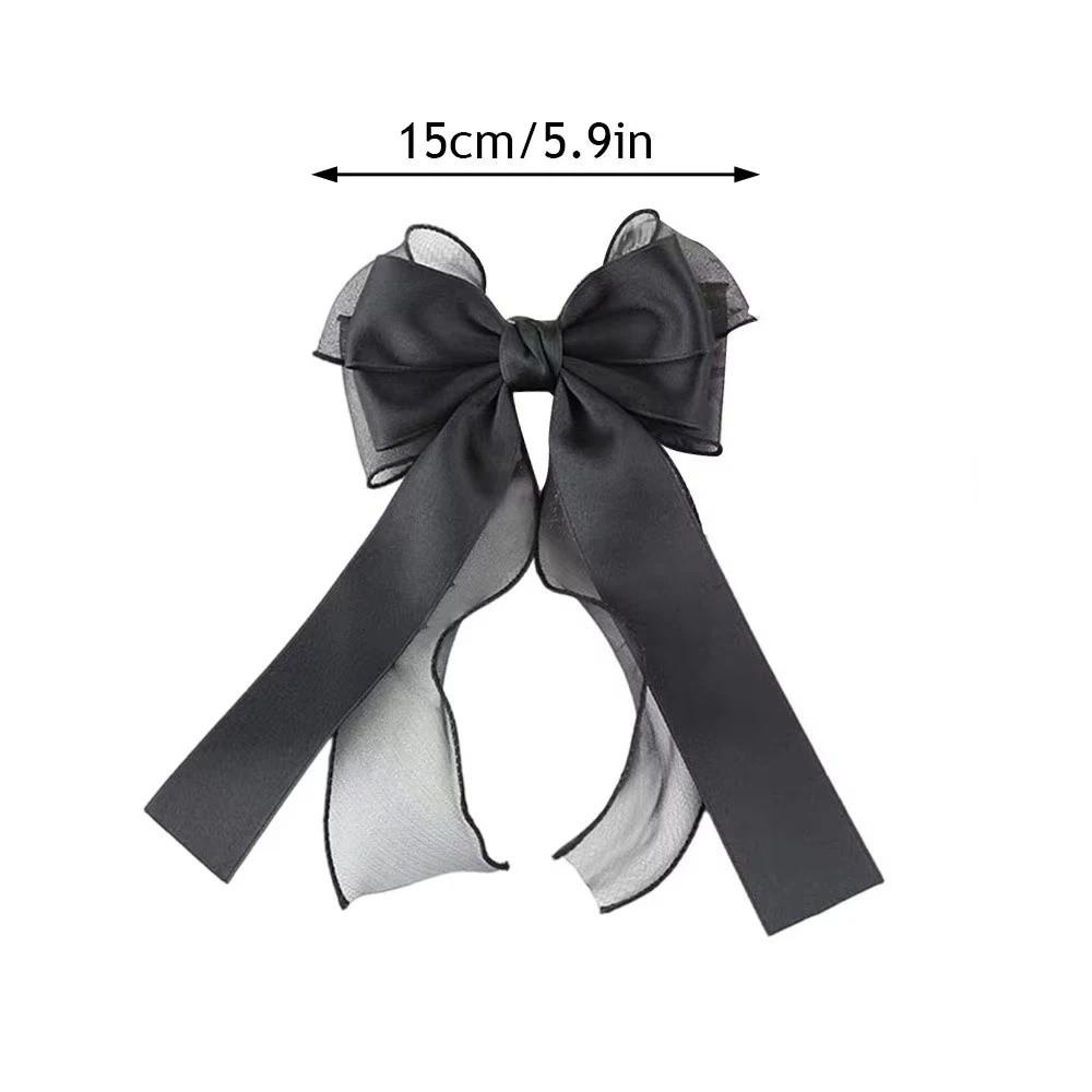 Weiche Netzschleife Haarspange Langes Band Haarspangen Neue Schleife Haarspange Damen Mode