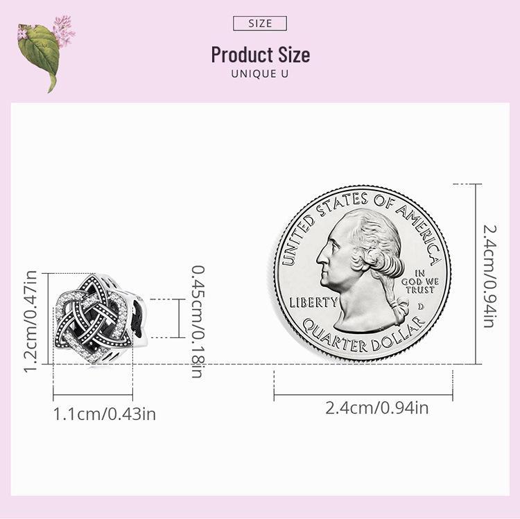 Celtic Knot Love Charm Bracelet Beaded with Hollow S925 Silver Beads 