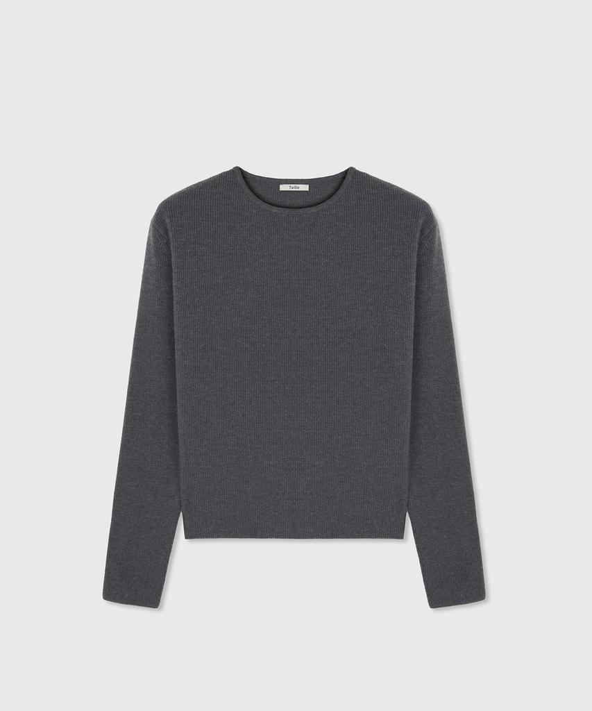 TAILLE Antoni Wool Rib Knit Top Slate Gray
