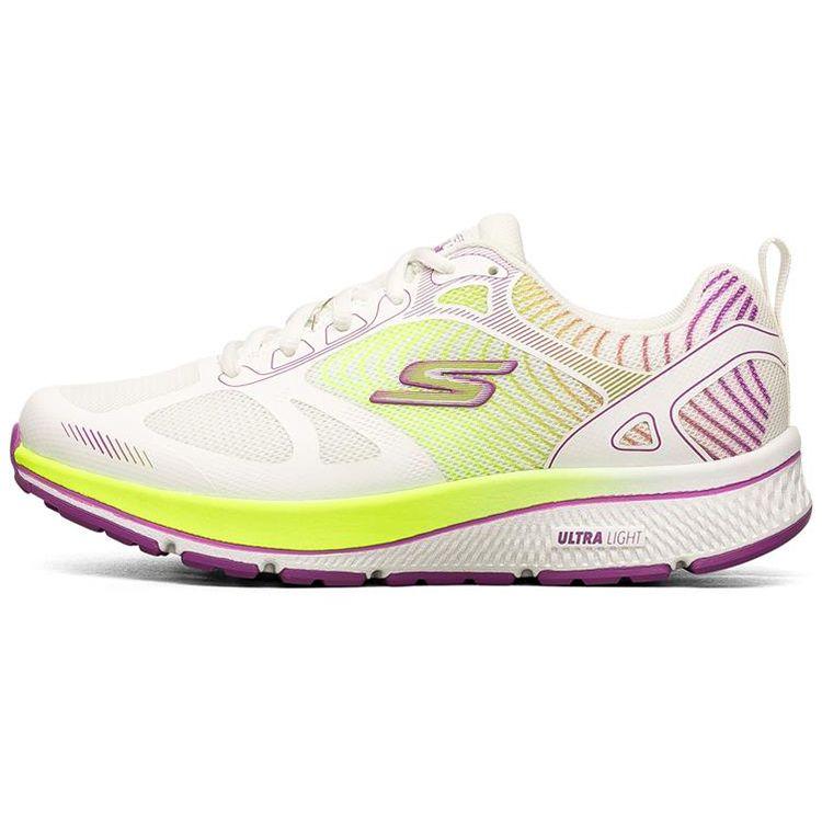 Skechers Go Run Consistent Comfortable Outdoor Fashionable Trendy Fabric Synthetic Leather Low Top Casual Running Shoes Women sneaker 128272-WPR 36