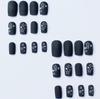 24-Piece Black Star Wearable Nail Patches - Removable False Nail Extensions
