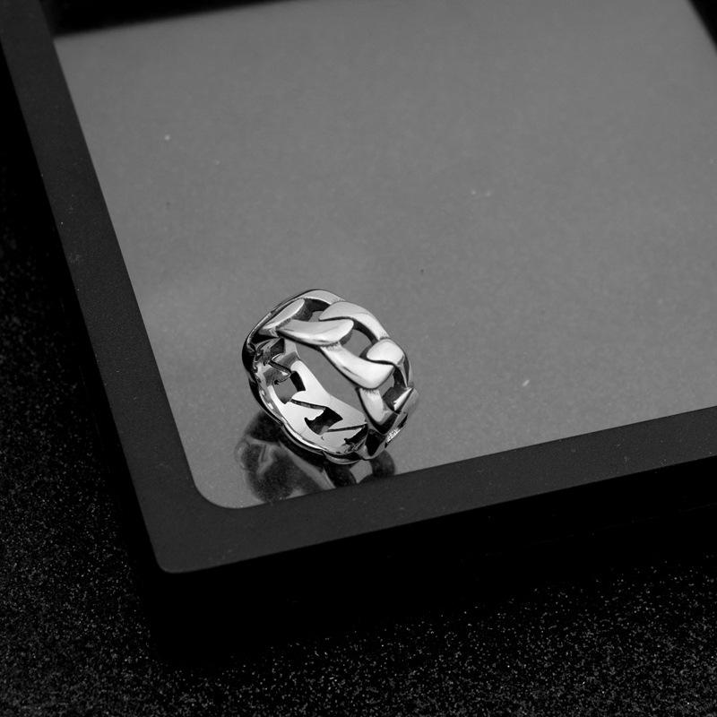 

Кольцо-цепочка из титановой стали в стиле унисекс в стиле панк-диско Size 7