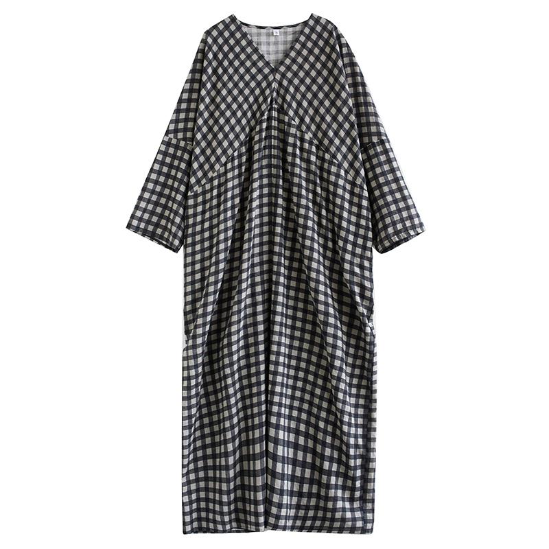 Long Sleeve Plus Size Cotton Vintage New In Dresses for Women Casual Loose Maxi Spring Autumn Dress