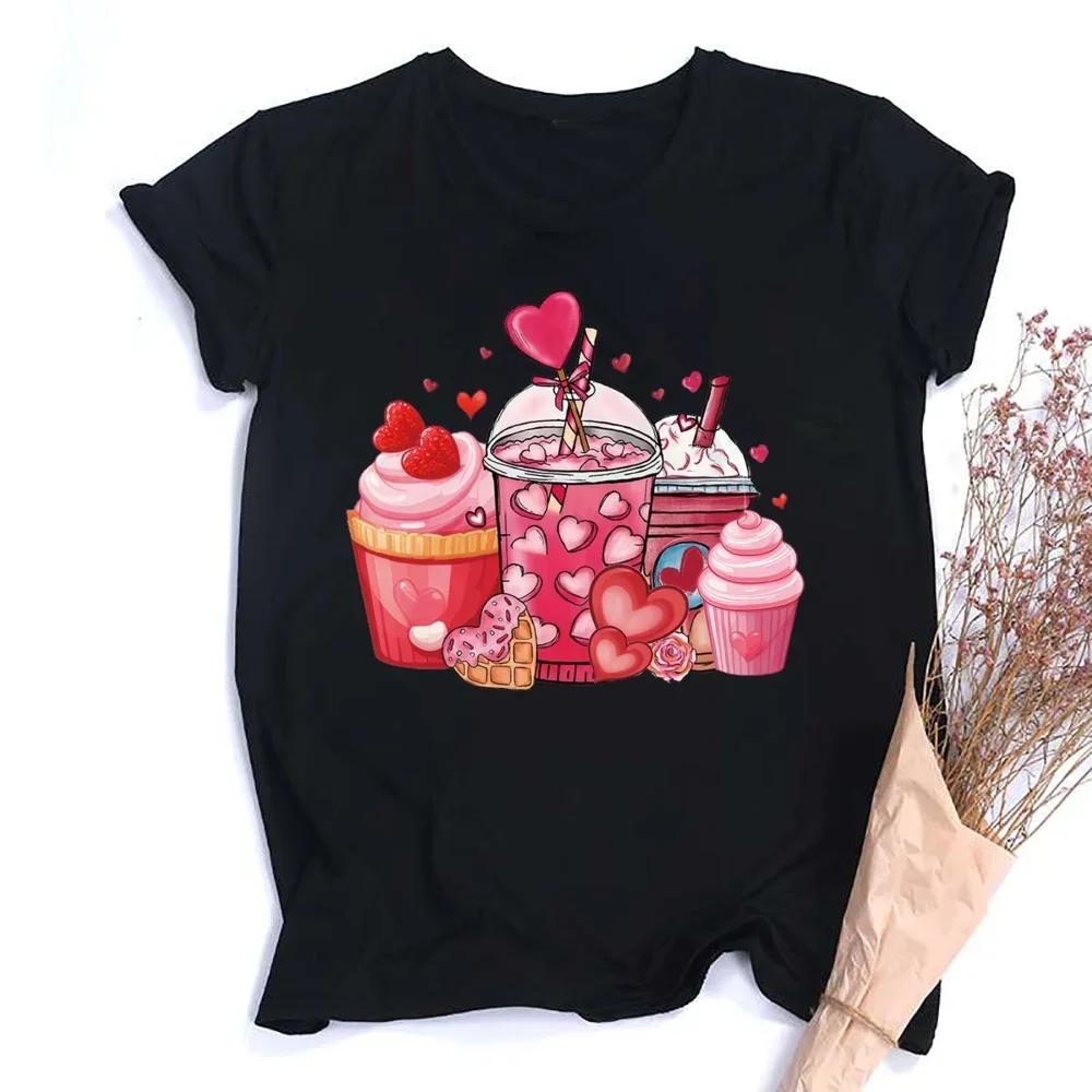 Outfit Tee FeUnisex Sleeve Tshirt Holiday Girls T Shirt Happy Valentine Print Women Shirts Valentines Party Aesthetic Clothes