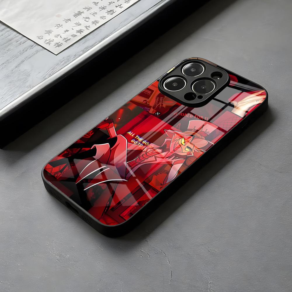 

HazbinS H-Hotels AlastorS Phone Case Debauchery Glass For IPhone 16 15 14 Pro Max 13 12 Mini 11 X XS XR 8 Plus For Samsung S 25 iPhone12 Pro