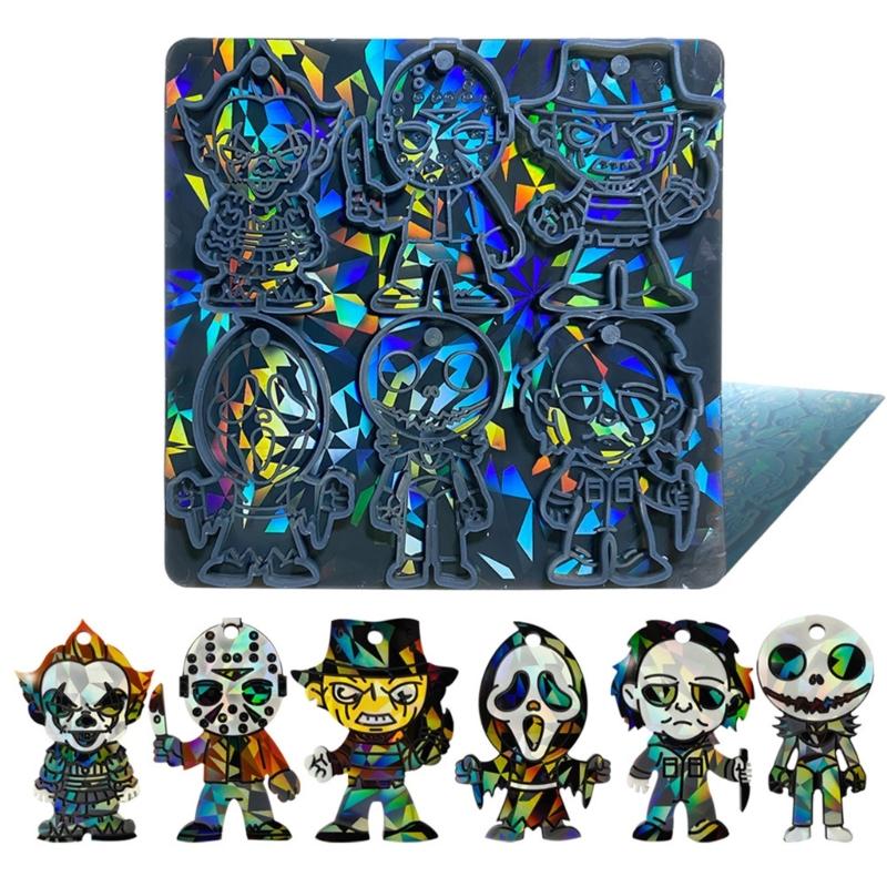 Silicone Cartoon Weirdo Holographic Molds Light Shadow Earrings Pendant Mold DIY Ornaments Jewelry Epoxy Crafting Mold