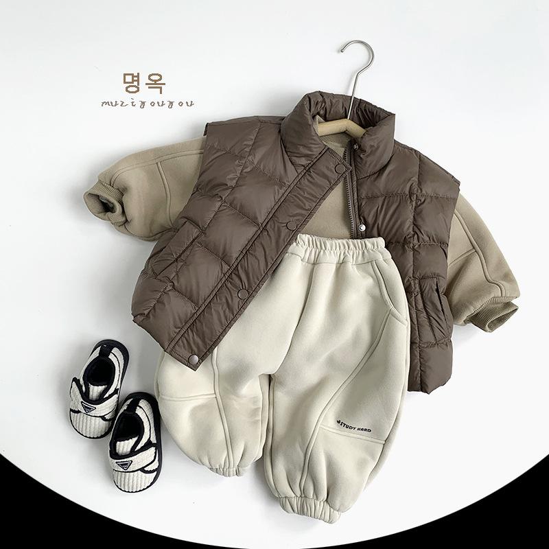 Kids Fleece Lined Thick Warm Winter Casual Sweatpants Unisex Boys Girls Fashion Kids Pants