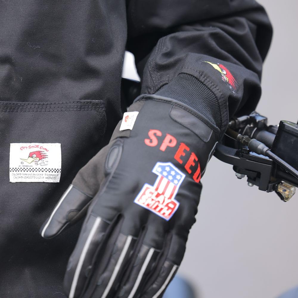 CLAY SMITH NUMBER Winter Gloves for Cold Motorcycles, Weather, Black-Ivory, Large, CSY-4021