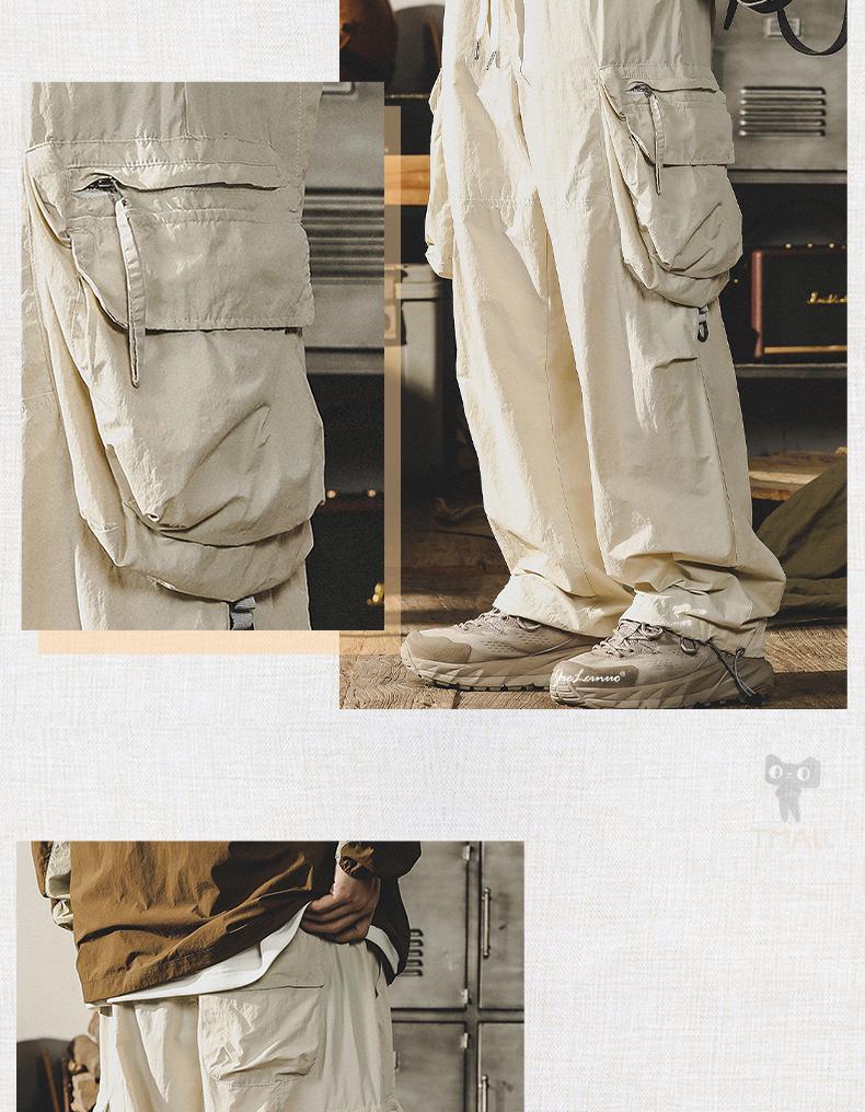 Męskie luźne spodnie spadochronowe szybkoschnące na lato