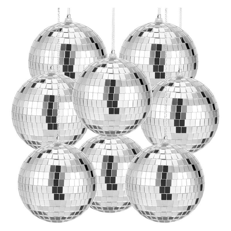 Fresh Disco Light Mirror Ball 4 Inch Small Mirror Ball Hanging Disco Balls For Home Stage Props серебряный