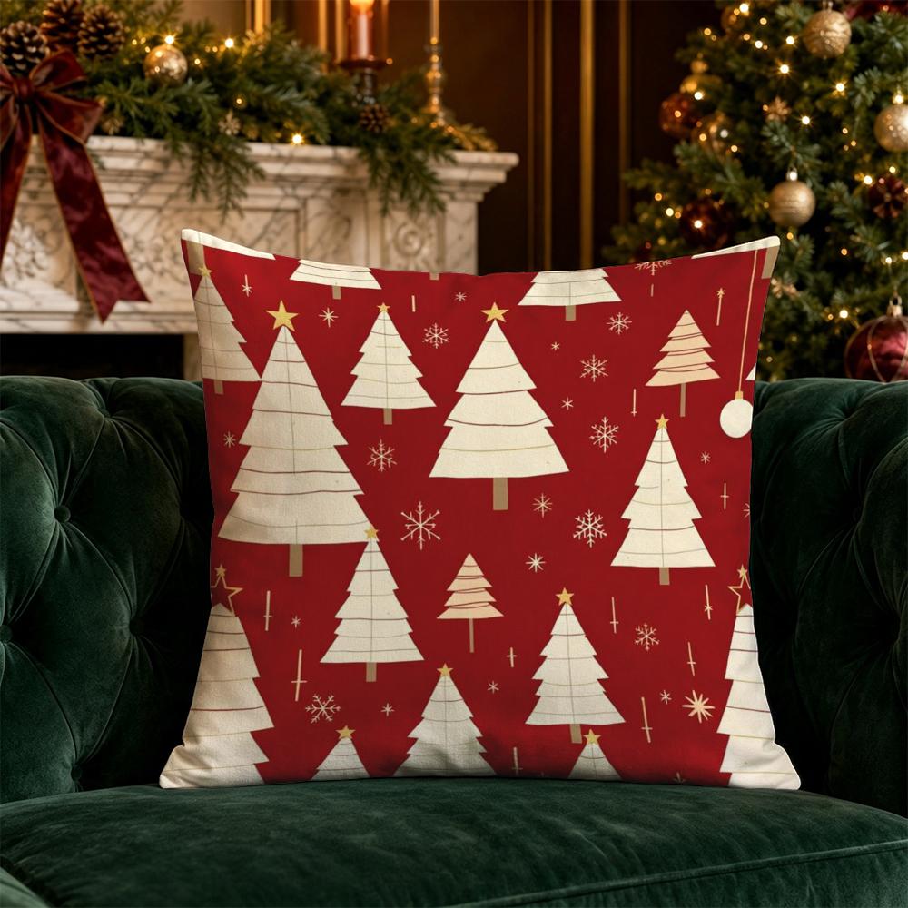 Christmas Themed Throw Pillow Covers Pattern Cushion Cover Suitable for Sofa Bedroom Car Pillow Cover