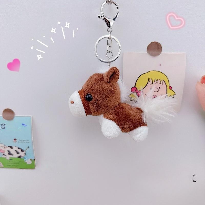1 pièce - Joli pendentif poney en peluche - Mascotte de l'année - Porte-clés petit cheval coloré - Peluche - Décoration festive magnifique