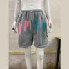 European and American summer letter embroidery casual loose trendy shorts for men and women