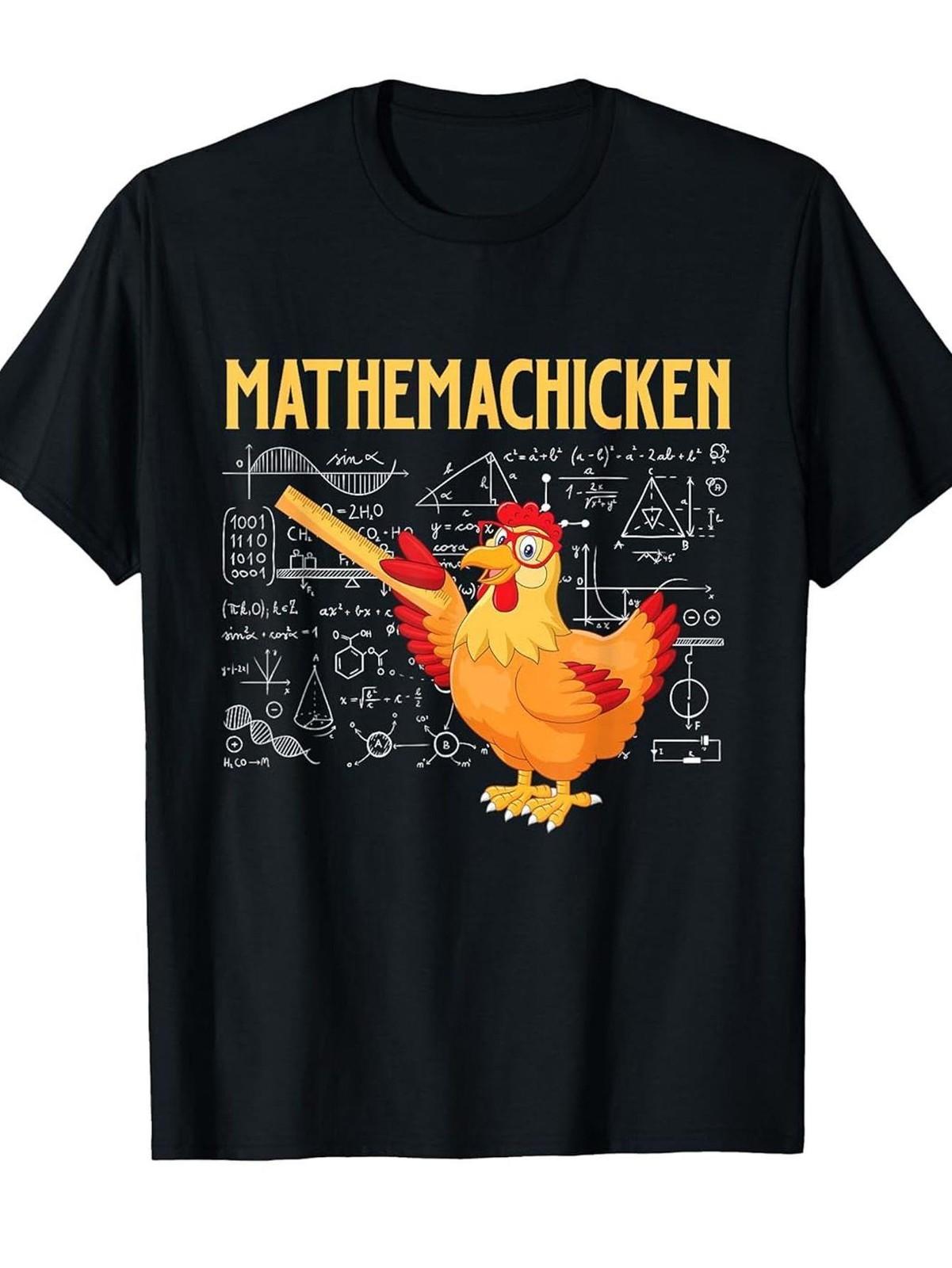 Mathemachicken Chicken Math Lover T-Shirt - Humorous Math Formulas  Rooster G S разноцветный