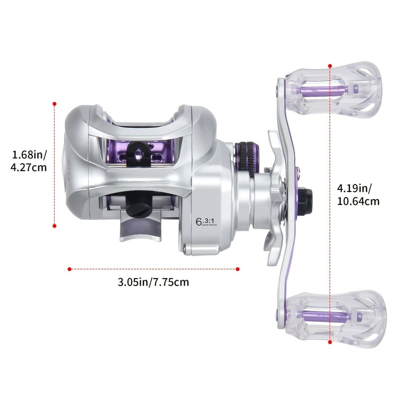 Baitcasting Reel6.3:1 Gear RatioAluminum Alloy and PA ConstructionGreat for Both Freshwater and Saltwater FishingIdeal Holiday Gift for Anglers