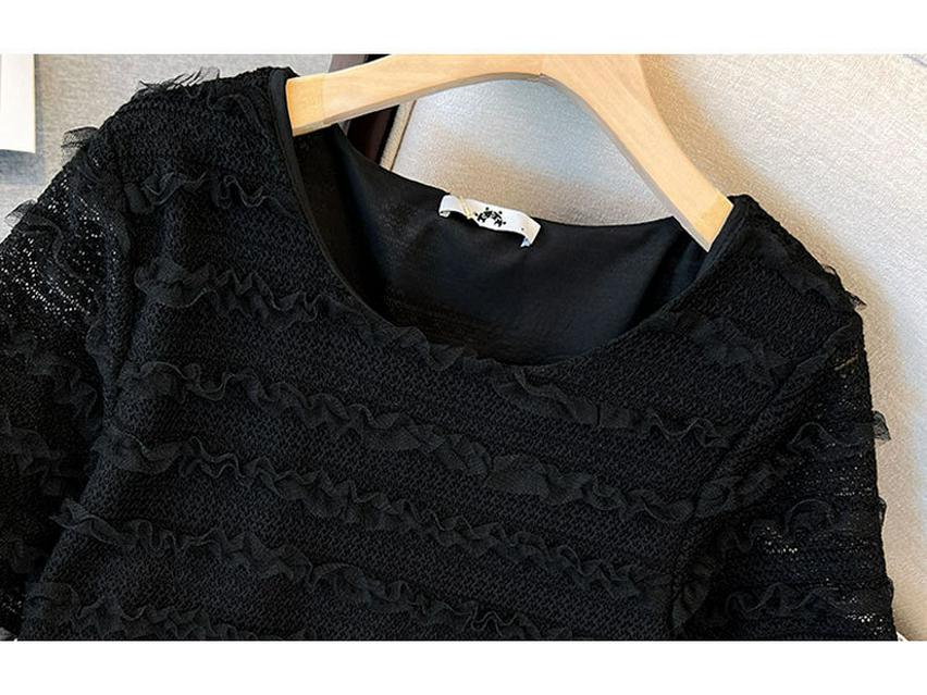 2023 Summer French Lace Plus Size Dress for Women, Straight Mid-Length Skirt