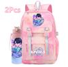 2Pcs/set New Anime Kpop Printed Backpack with 750Ml Water Bottler Large Capacity Travel Bag for Teenager Girl Boy Bookbag Kid Gift Large Capacity Bag