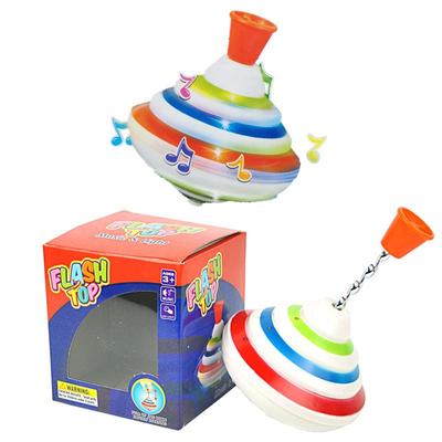 Giroscopio Colorato Lampeggiante con Suono e Luce: Divertente Giocattolo Manuale a Pressione e Rotazione per Bambini