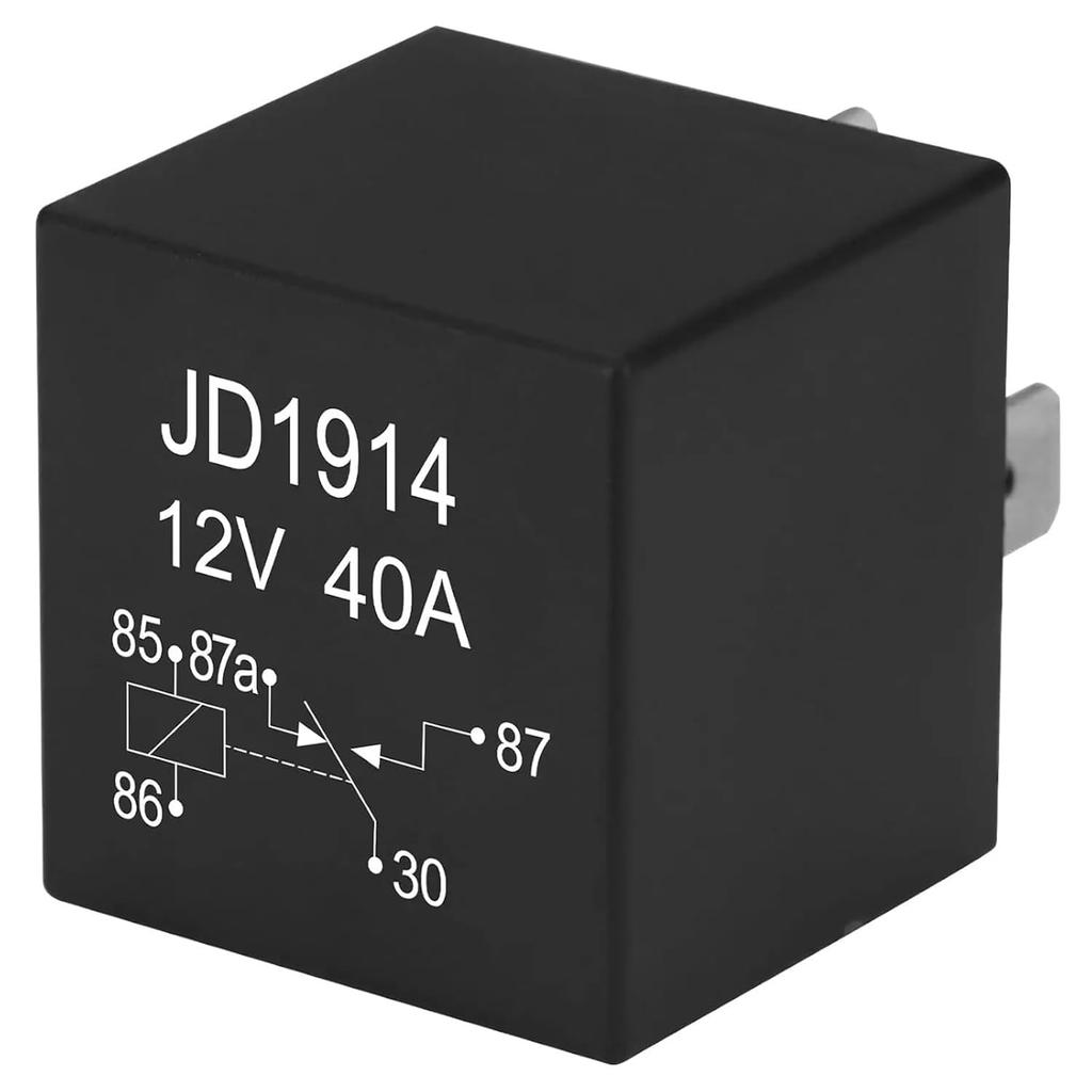4Pin 5Pin JD1914 Car Relay 12V 24V 40A SPDT Car Switch and Starter Waterproof Relay for Boat Tractor Truck Motorcycle(5P 12V 40A)