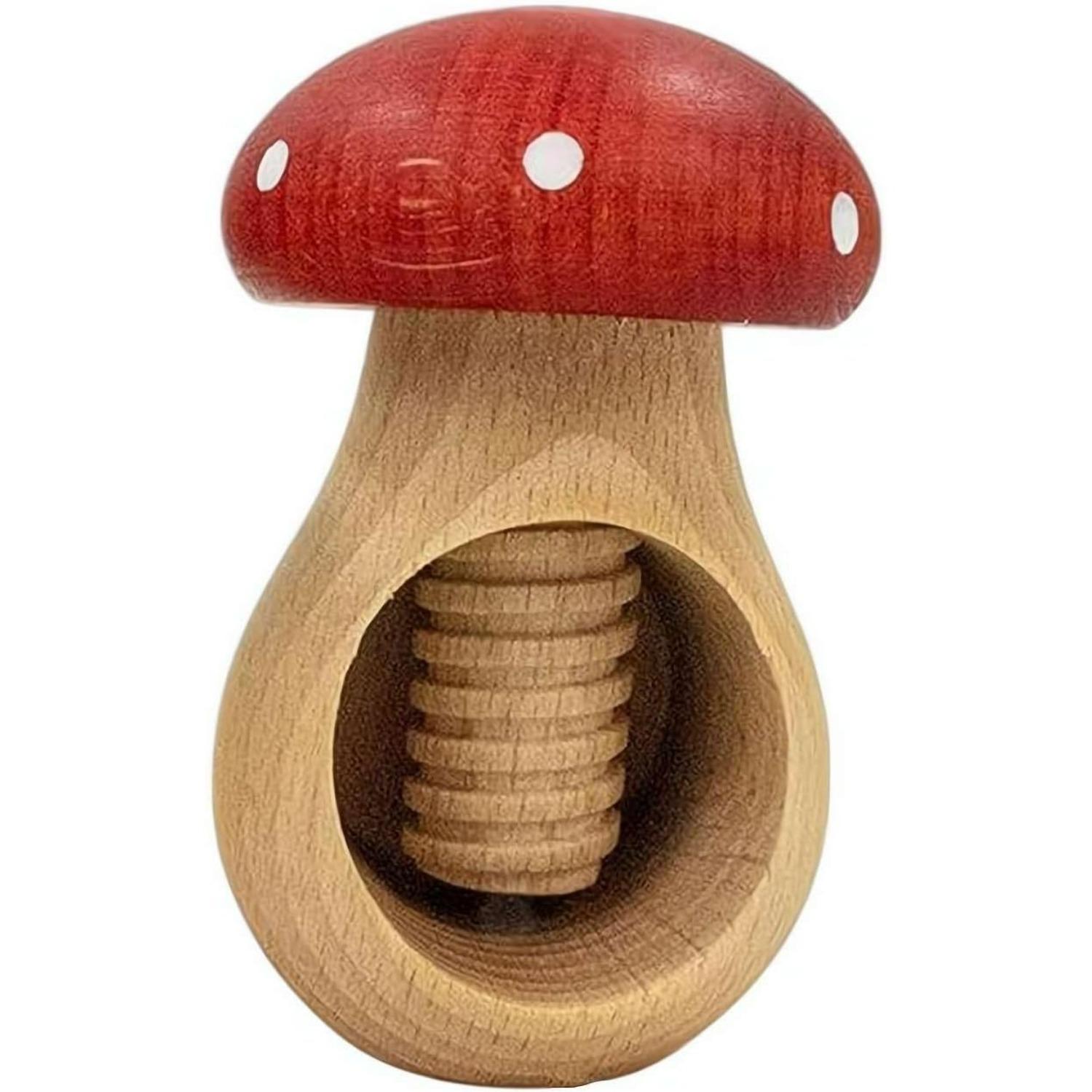 

Wooden Nutcracker Mushroom - European Style Nut Cracker Tool with Screw Mechanism,Kitchen Home Display Decoration 1pcs