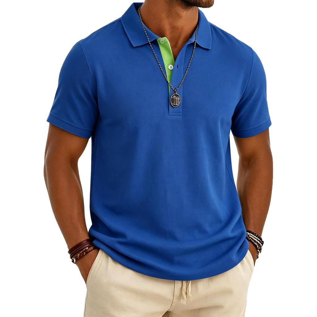 Men's Short Sleeve Polo Shirt Breathable Golf Shirt Casual Vacation Beach Shirt Business Shirt with Airflow Ventilation Design