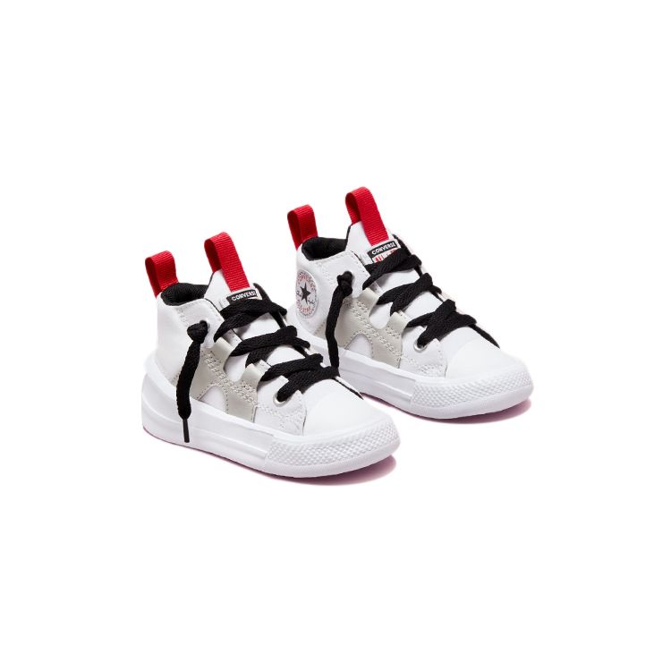 Converse Chuck Taylor All Star Ultra Easy-On Mid TD Branco Vermelho Universitário Ténis de Bebé Preto 772790C