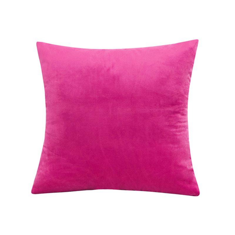 

16 Velvet Plain Cushion Cover Pillow Case Zipper Solid Color Home Decor Sofa Rose Red