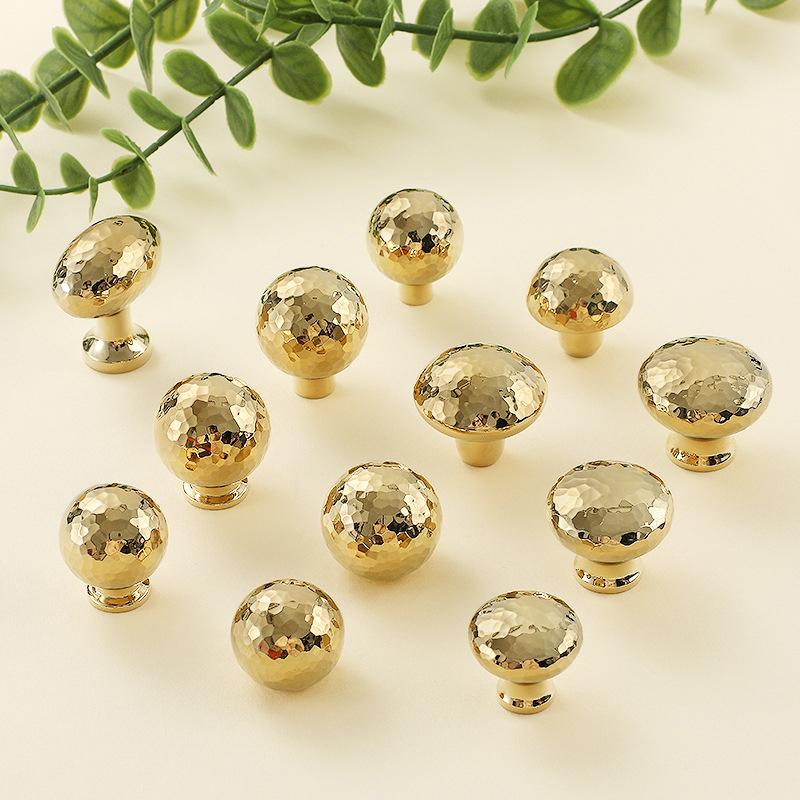Brass Ball Furniture Pull Handles Hand-Forged Hammer Cabinet Handles Door Drawer Knob Kitchen Wardrobe Cupboard Pulls