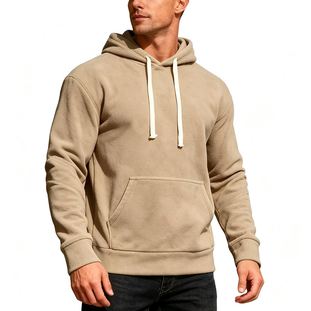 Men's Pullover Hoodie, Color, Casual Loose Fit, Warm Fall Winter Sweatshirt