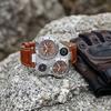 PU Leather Strap Big Face Watches Large Dial Quartz Watch Antique Dual Time Zone Watch  Casual Wear