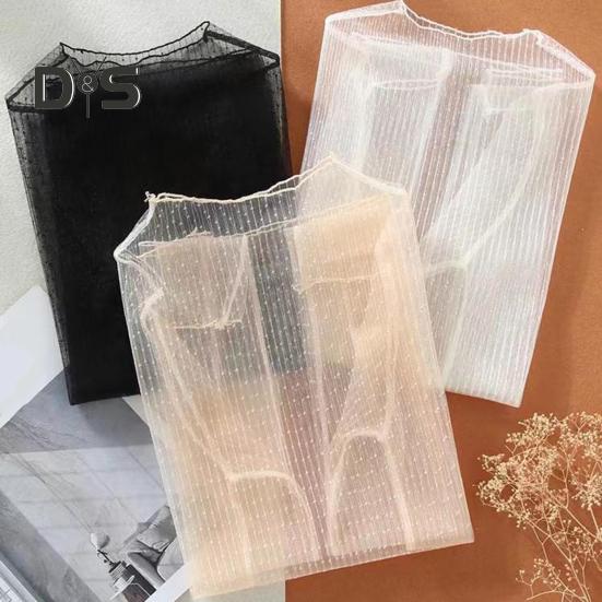 Women Top Ultra Thin See Through Lace Long Sleeves Solid Color Loose Soft Casual Mock Neck Visible Spring Summer Shirt