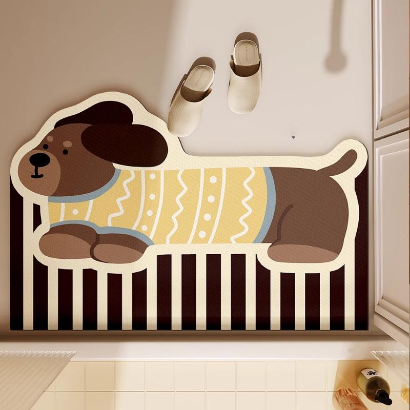 Bathroom floor mat, bathroom doorway, diatomaceous earth absorbent anti slip door mat, floor mat, toilet quick drying
