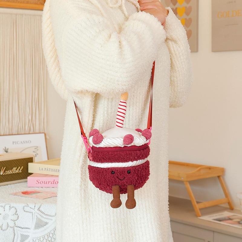 New Jelly Cake Series Cream Velvet Cherry Cake Cute Fashion Plush Toy Doll