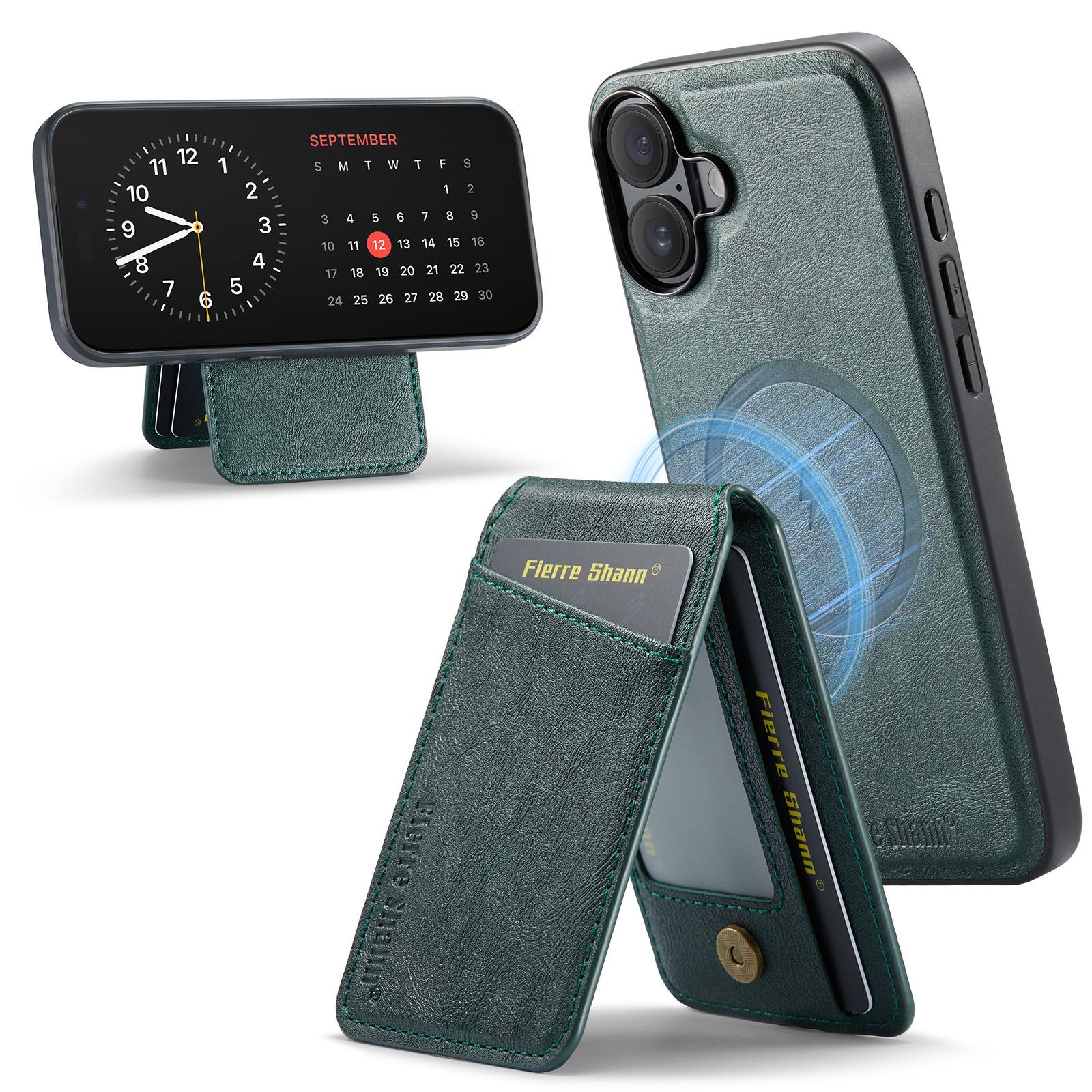 

FIERRE SHANN 025 Style For iPhone 17 Case Leather + TPU Detachable Card Slots Phone Cover