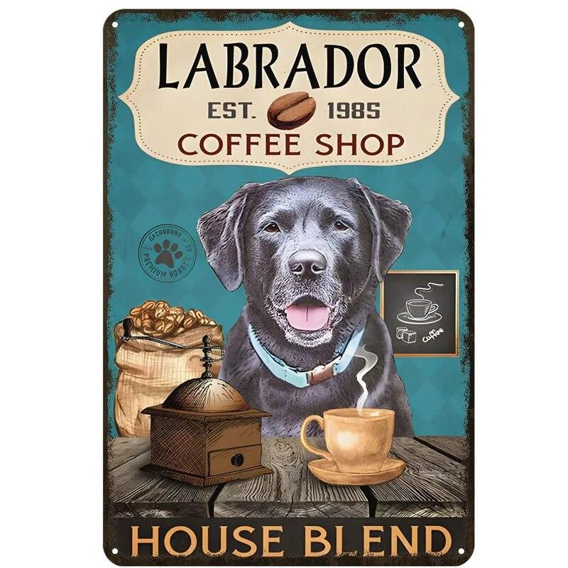 Easily Distracted by dogs and books Metal Tin Signs Posters Plate Wall Decor for Bars Man Cave Cafe Clubs Retro Posters Plaque