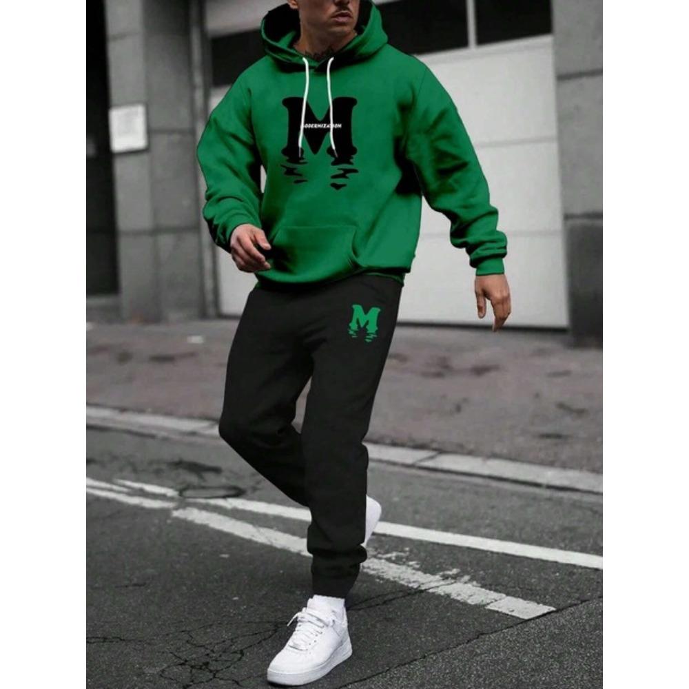 2024 Herbst und Winter Herren Zweiteilige Sportbekleidung mit Kapuze Casual Pullover Modisches Casual Sportswear Set