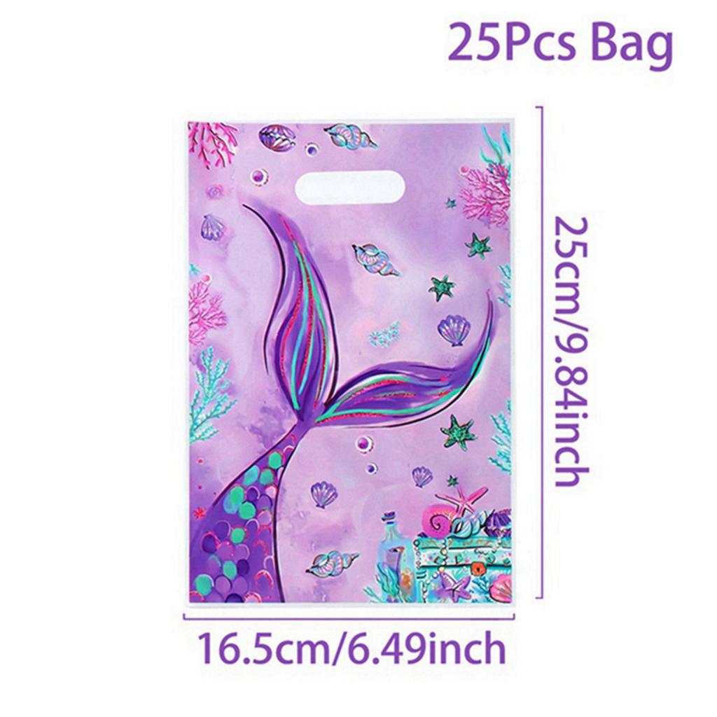 Mermaid Party Plastic Goodie Bags Mermaid Tail Candy Gift Bags For Mermaid Birthday Under The Sea Party Decor Baby Shower Favor