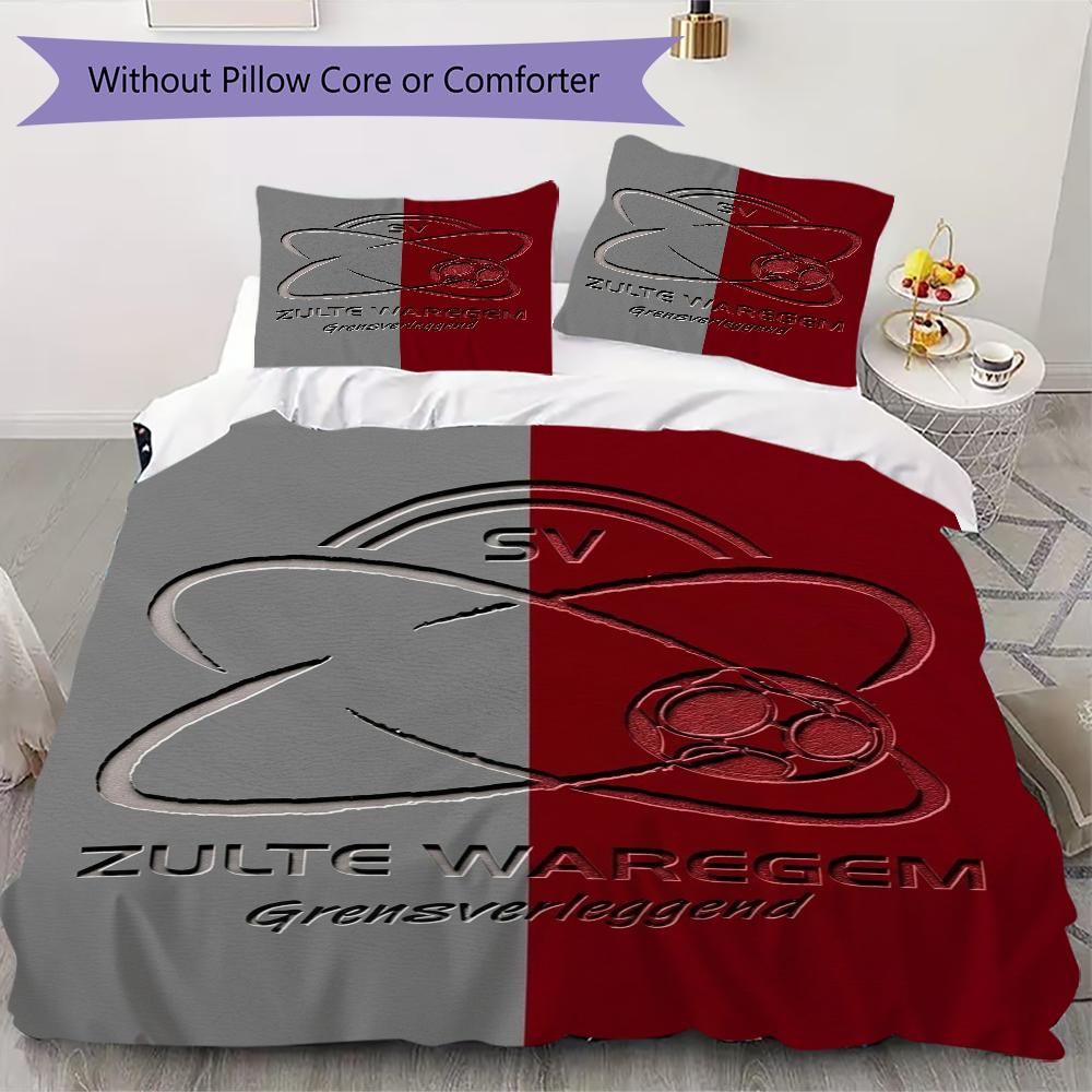 SV Zulte Waregem Pattern Bedding uilt Set uilt Cover Pillowcase Home Decoration Birthday Gift (1 * duvet cover + 2 * pillowcase without core)
