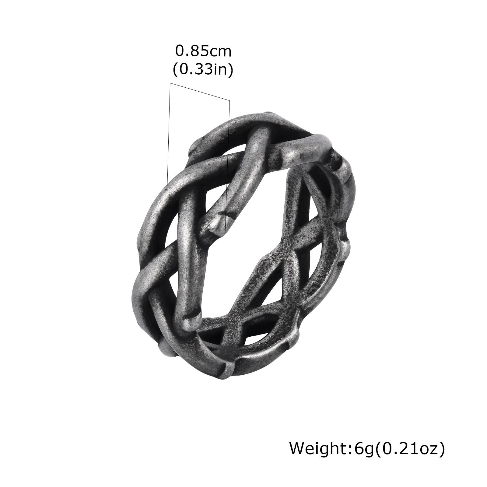 

Retro Thorn Crown Ring for Men,Stainless Steel Punk Tree Vine Branch Wedding Band Ring,The US Size 7-12 7
