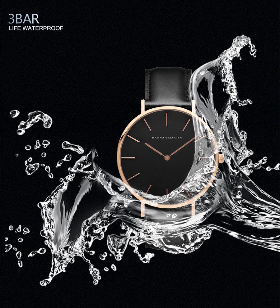 Men's Minimalist Waterproof Leather Strap Quartz Watch