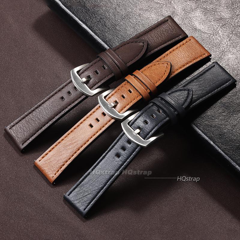 20mm 22mm Vintage Retro Calfskin Leather Watch Band Quick Release Straps Men Women Bracelets Belt Universal Watch Accessories