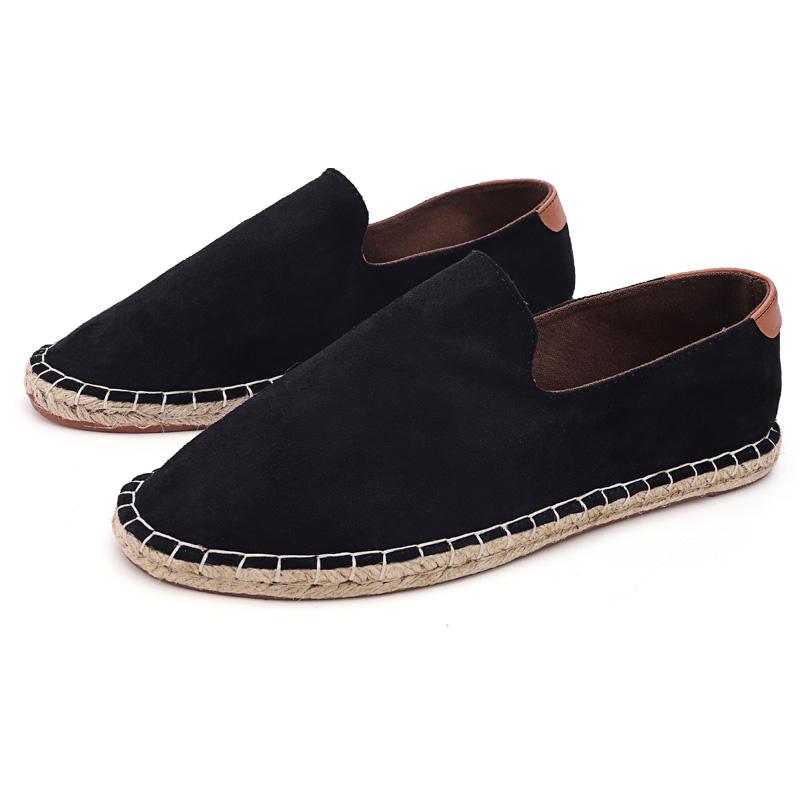 

Мужские эспадрильи из конопли, хит продаж, туфли на плоской подошве, мужская обувь, повседневная, летняя, новая, износостойкая, нескользящая, мужская, мода 47 38 чёрный